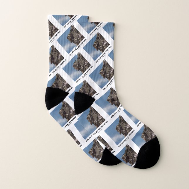 Old Man On The Mountain NH Optical Illusion Socks (Pair)
