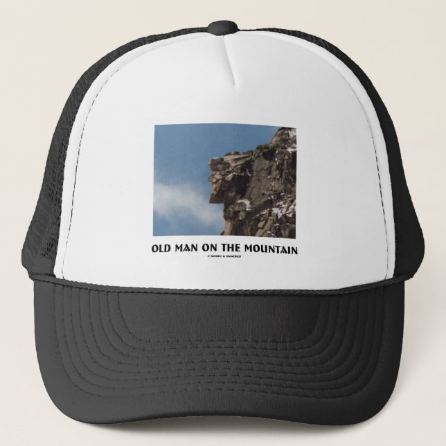 Old Man On The Mountain (Optical Illusion) Trucker Hat (Front)