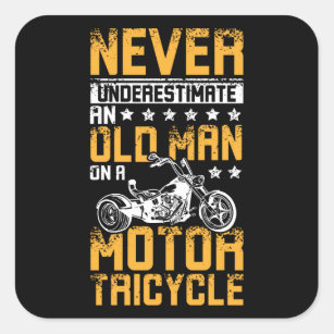 Old Man On Trike Square Sticker