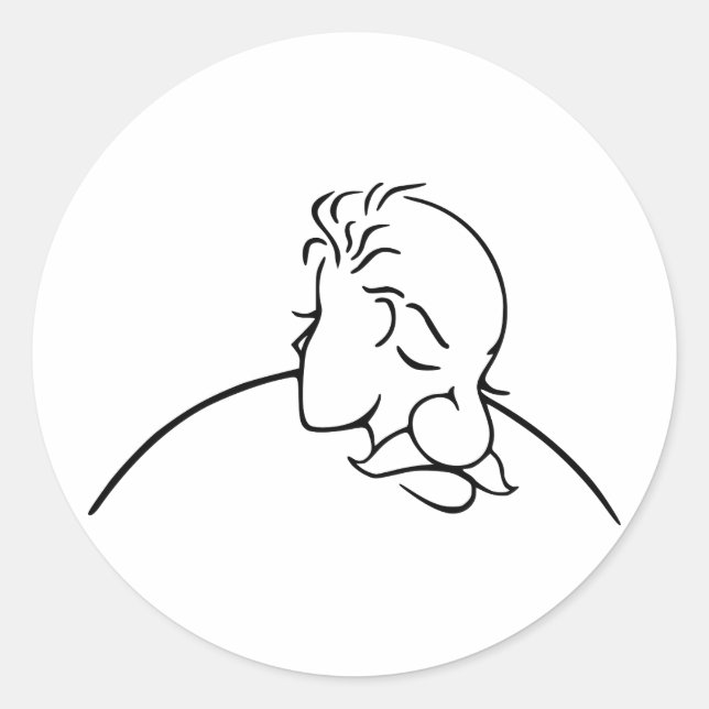 Old Man Or Young Lady Optical Illusion Classic Round Sticker (Front)