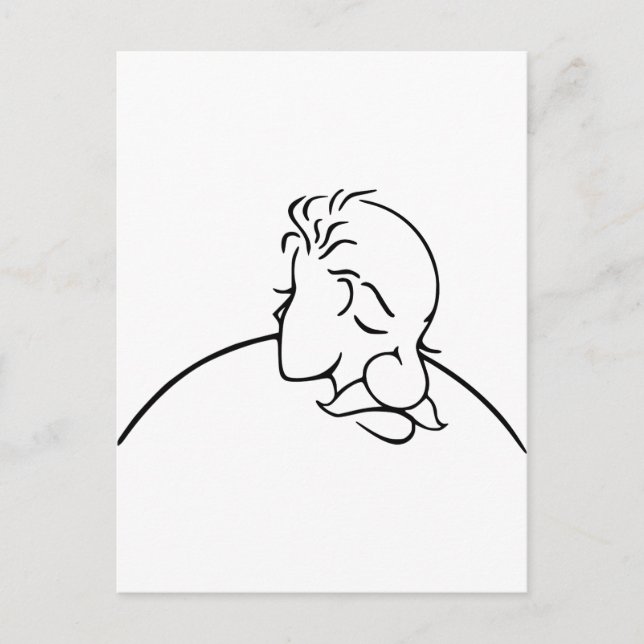 Old Man Or Young Lady Optical Illusion Postcard (Front)