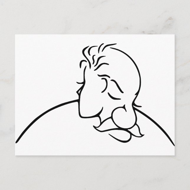 Old Man Or Young Lady Optical Illusion Postcard (Front)