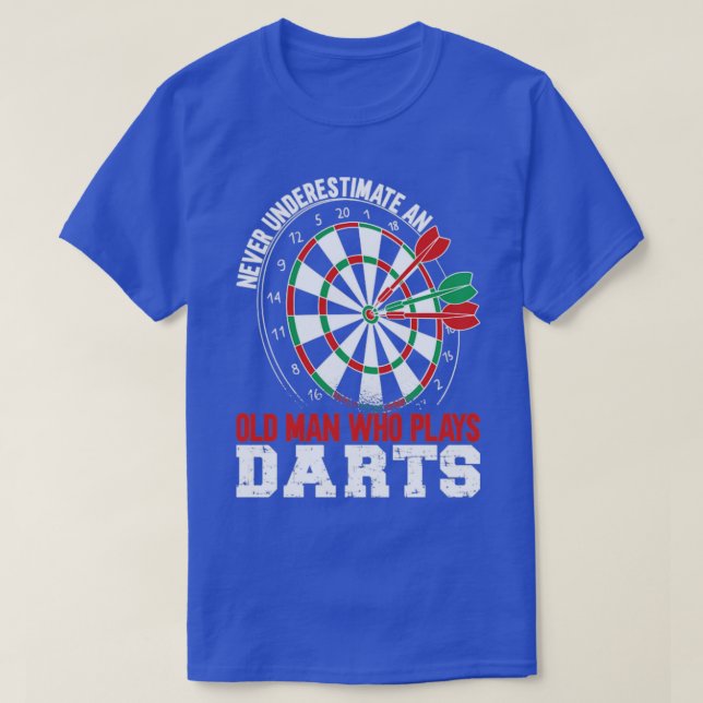 Old Man Plays Dart T-Shirt (Design Front)