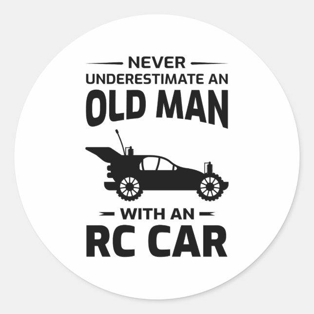 Old Man RC Model Car Offroad Race Mud Racing  Classic Round Sticker (Front)