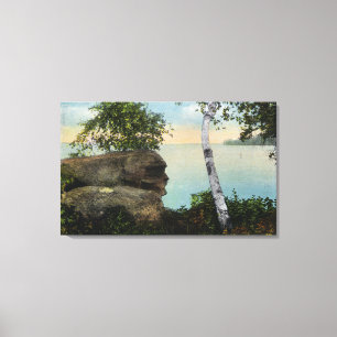 Old Man Rock Formation of Eagle Island View Canvas Print