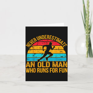 Old Man Running Humor Fitness Lover Funny Senior R Card