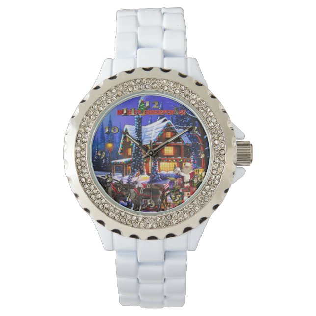 Old Man Santa Claus and Reindeer Watch (Front)