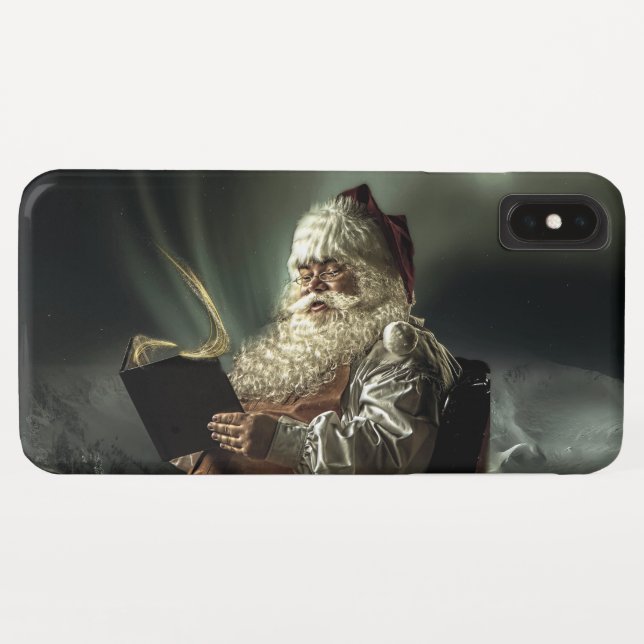Old Man Santa Claus Reading His List Case-Mate iPhone Case (Back (Horizontal))