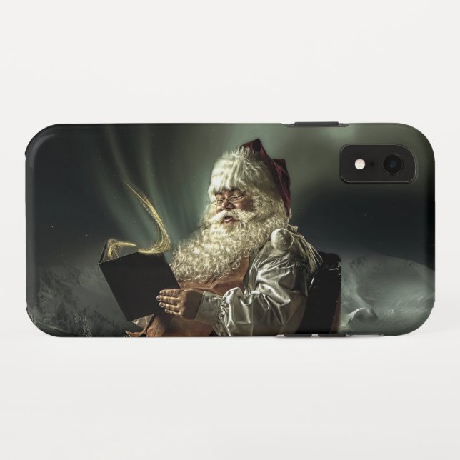 Old Man Santa Claus Reading His List Case-Mate iPhone Case (Back (Horizontal))