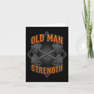 Old Man Strength Muscle Gym Training Bodybuilding  Card