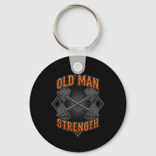 Old Man Strength Muscle Gym Training Bodybuilding  Keychain