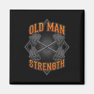Old Man Strength Muscle Gym Training Bodybuilding  Magnet