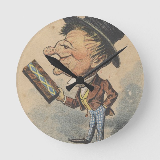 Old Man was Brought Round Ephemera Clock (Front)