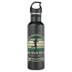 Old Man who loves Running Funny Dad Gift 710 Ml Water Bottle