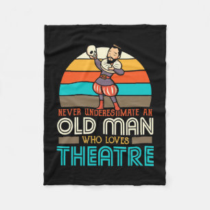 Old Man Who Loves Theatre Fleece Blanket