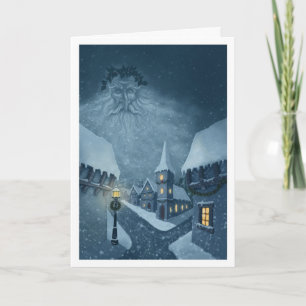 old man winter holiday greetingcard card