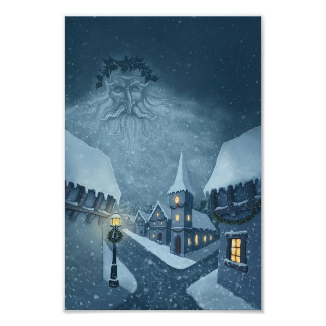 old man winter holiday photo print (Front)