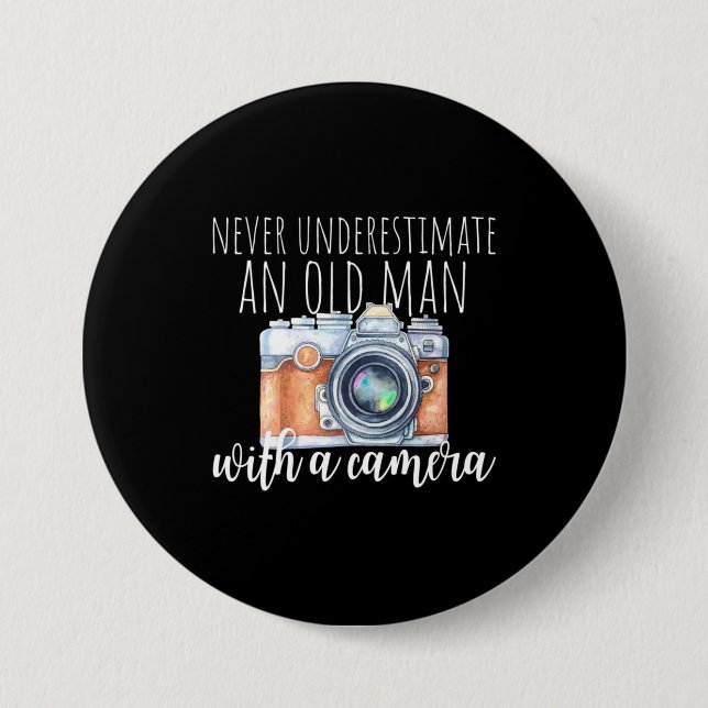 Old Man With A Camera 3 Inch Round Button (Front)