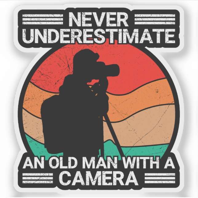 Old Man With A Camera Funny Photography (Front)