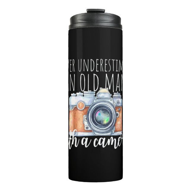 Old Man With A Camera Thermal Tumbler (Front)