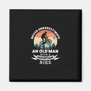 old man with a mountain bike mtb magnet