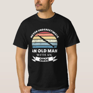 Old Man with an Oboe Music Gift Dad T-Shirt