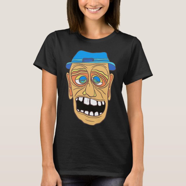 Old man with big teeth and a blue hat T-Shirt (Front)