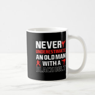 Old Man with Black Belt Karate Martial Arts Coffee Mug