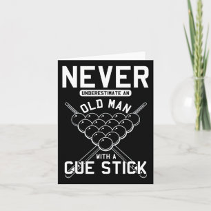 Old Man With Cue Stick Billiards Player Snooker Po Card