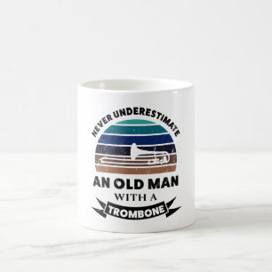 Old Man with Trombone Funny Gift Dad Coffee Mug