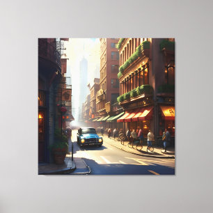 Old Manhattan Landscape One Canvas Print