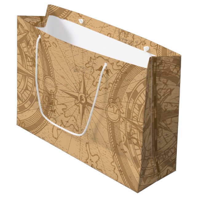 Old Map Large Gift Bag (Front Angled)