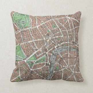 Old Map of London Throw Pillow