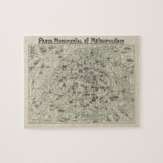 Old Map Of Paris Jigsaw Puzzle
