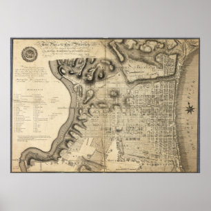 Old Map of Philadelphia Pennsylvania from 1796 Poster