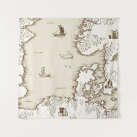 Old map of the North Sea, Britain and Scandinavia,