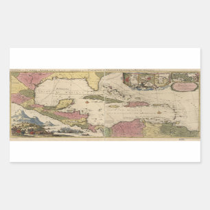 Old Map of the West Indies (1757) Sticker
