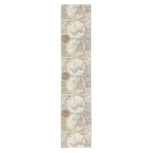 Old Map of the World Short Table Runner