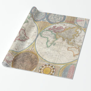 Old Map of the World Wrapping Paper