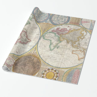 Old Map of the World Wrapping Paper