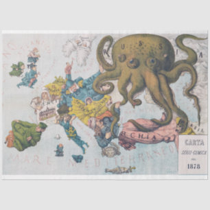 Old Map Scene Tissue Paper