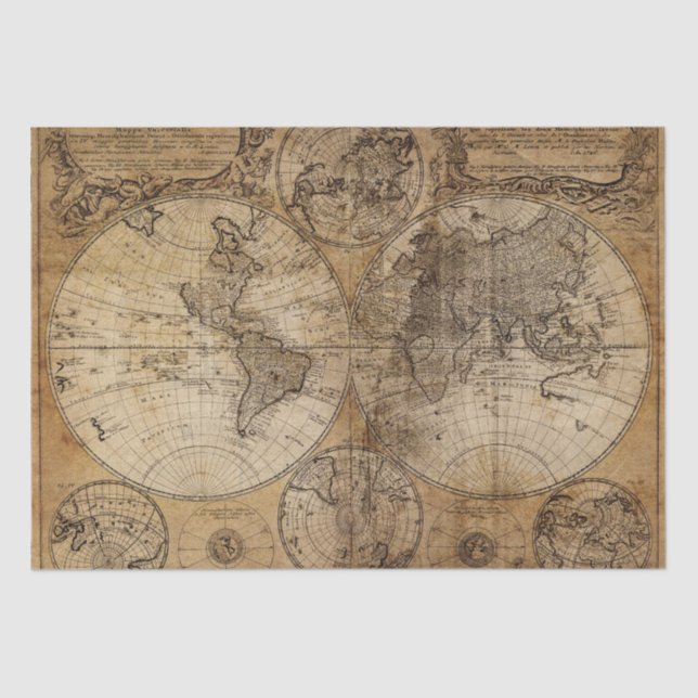 old map tissue paper (Front)