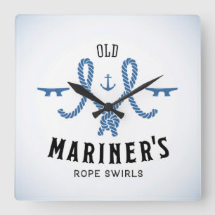 Old Mariner Poster Square Wall Clock