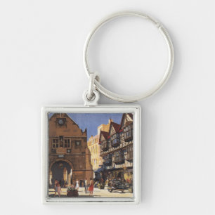 Old Market Hall View British Railways Poster Keychain