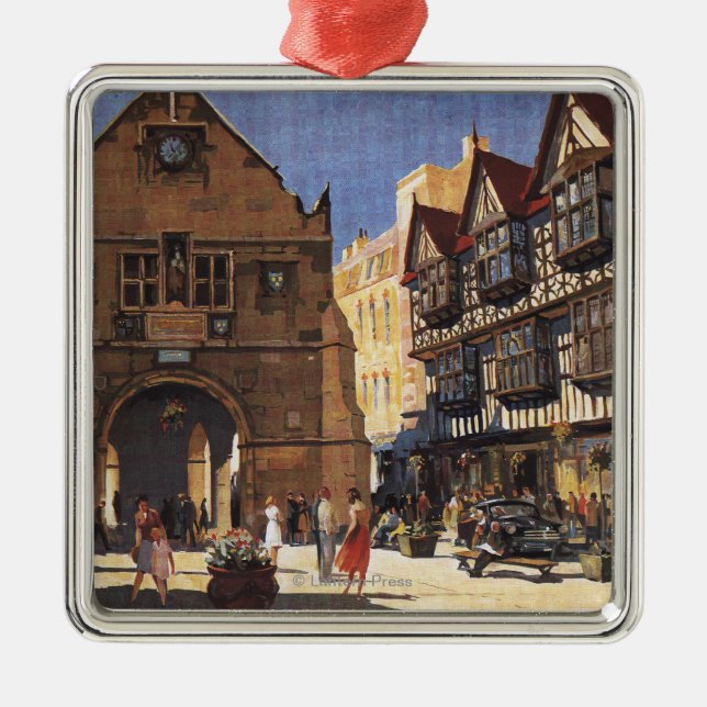 Old Market Hall View British Railways Poster Metal Ornament (Front)