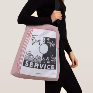 old matchbook cover Day & Night Service print Crossbody Bag