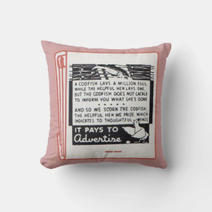 old matchbook cover It Pays to Advertise Throw Pillow