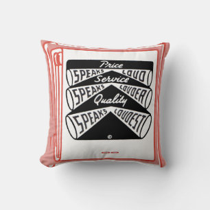 old matchbook cover Price Speaks Loud Throw Pillow