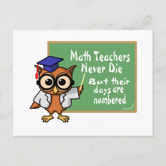 Old Math Teachers Epitaph Postcard (Front)