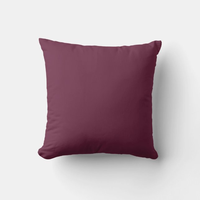 Old Mauve Solid Plain Colour Throw Pillow (Front)